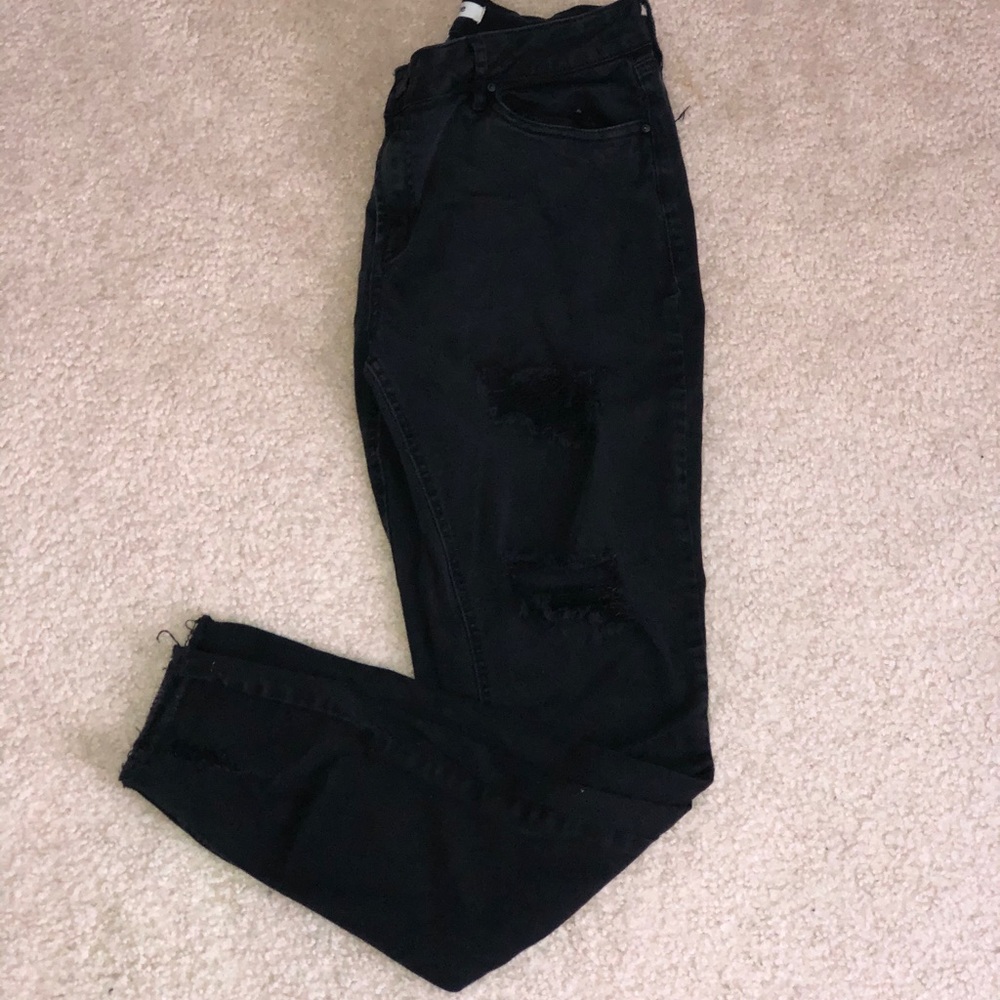 Distressed Ripped Black Jeans
